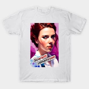 scarlett ingrid johansson watercolor hand drawing graphic design and illustration by ironpalette T-Shirt